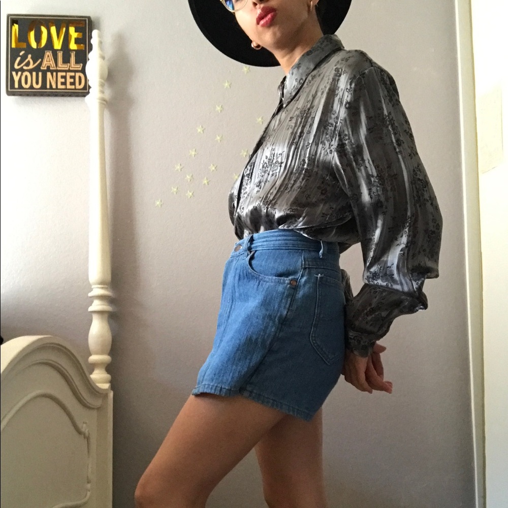 Silver Gray Button Down Blouse - image 2